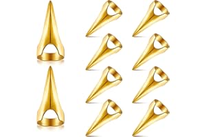 KRYOFLARE 10Pcs Metal Full Finger Rings, Multi-Functional Hair Parting Tools for Cosplay, Hairstyling and Braiding, Retro Punk Claws Design with Anti-Slip Grip, Hair Extension Accessories