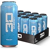 3D Energy Drink – Sugar Free, 200mg Caffeine, Pre Workout, Taurine, L-Carnitine, Lightly Carbonated, 16oz Cans, 12 Pack - Blueberry Mist