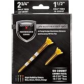 Maxfli Performance Series Low Resistance 2 3/4'' &amp; 1 1/2'' Assorted Golf Tees - 50 Pack