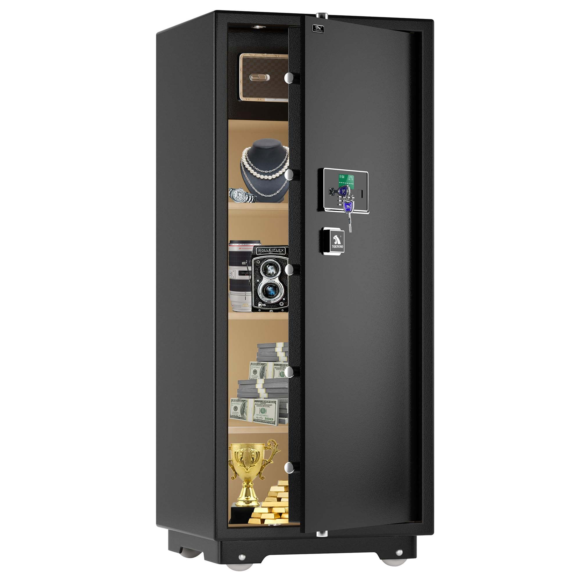 Photo 1 of ?US STOCK?TIGERKING 17.6 Cubic Feet Extra Large Heavy Duty Safe Box, Home Safe with Double Safety Key Lock and Separate Lock Box, Digital safe with 3 Removable Shelf for Home Hotel Office,235lbs