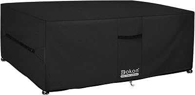 Dokon Garden Furniture Cover Waterproof Heavy Duty Oxford 213x132x74cm Black