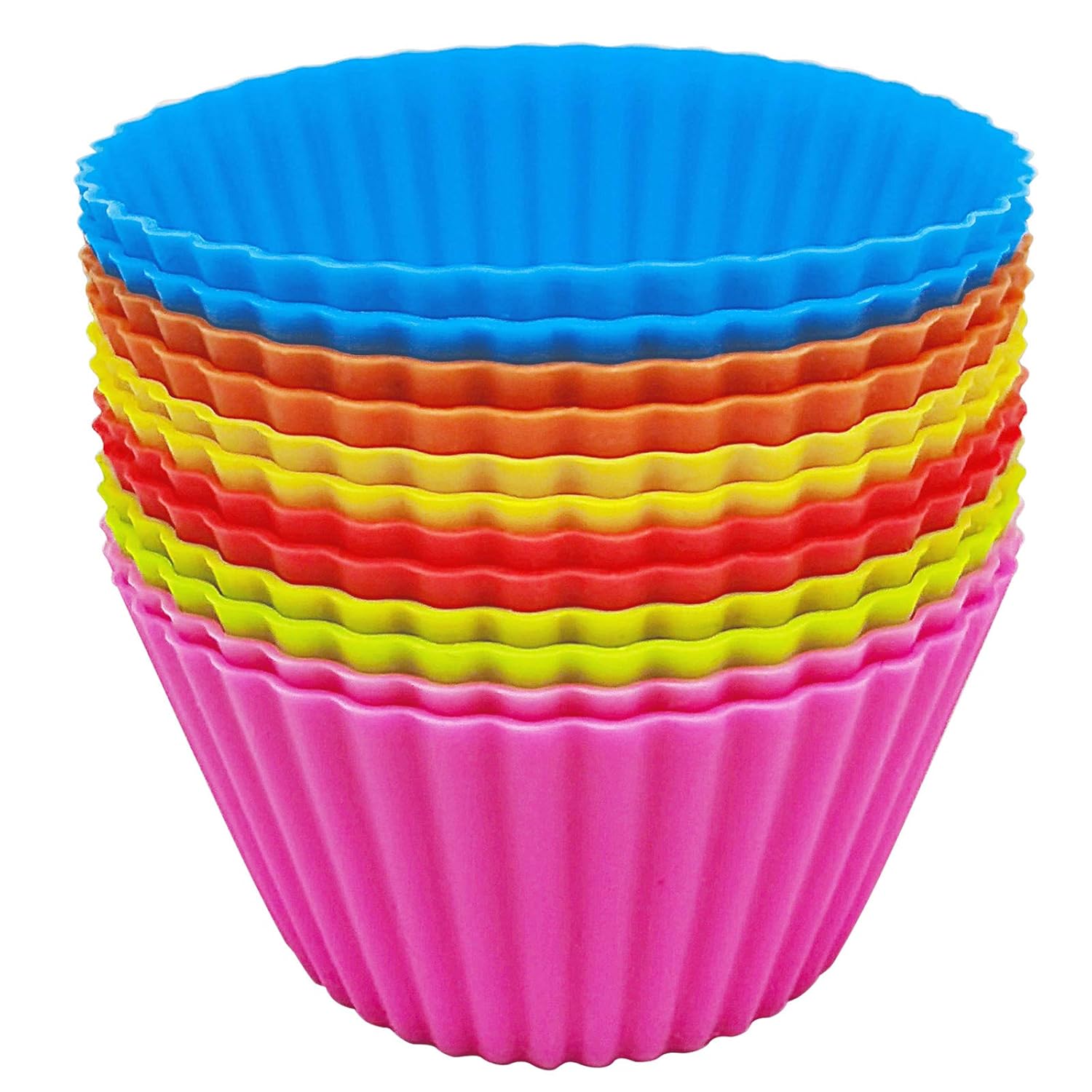 Buy 12 Packs Silicone Baking Cups,Reusable Cupcake Liner,Nonstick Cake