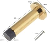 EAI Door Stop Polished Brass Projection Wall Skirting Mounted Pack of 2 view 5