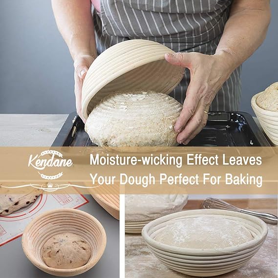 Cesta y forro de bannetón para pan redondo, 22,8 cm, hecho a mano ...