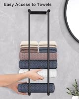 LIVEHITOP Towel Rack Wall Mounted 75cm Black Stainless Steel High Capacity view 3