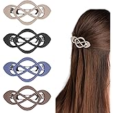 YBEATY 4 Pcs French Hair Barrettes Vintage Snap Clips Hair Accessories Bun Ponytail Holder Strong Hold Grip Closure Hairpin for Women Girls Thick Thin Hair