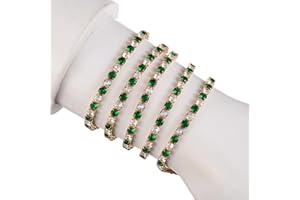 YoungJewl 1 Yards Zircon Crystal Rhinestones Close Chain Ellipsoid Beaded Trim for Sewing Craft DIY Decoration（ Green and Clear Zircon）