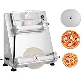 VEVOR Pizza Dough Roller Sheeter, 3-16 Inch Semi-automatic Stainless Steel Pizza Press, Commercial Electric 390W Pasta Maker Machine, 260 pcs Per Hour, Adjustable Thickness, with Dough Press Lid