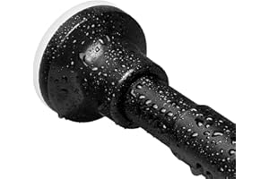 WIDYANA Shower Curtain Rod, Adjustable 31-88 Inch Matte Black Shower Rod 1 Inch Diameter Spring Tension Curtain Rod Stainless Steel Telescoping Rod No Drill, Easy Install, No Rust, for Closet Bathroom Windows