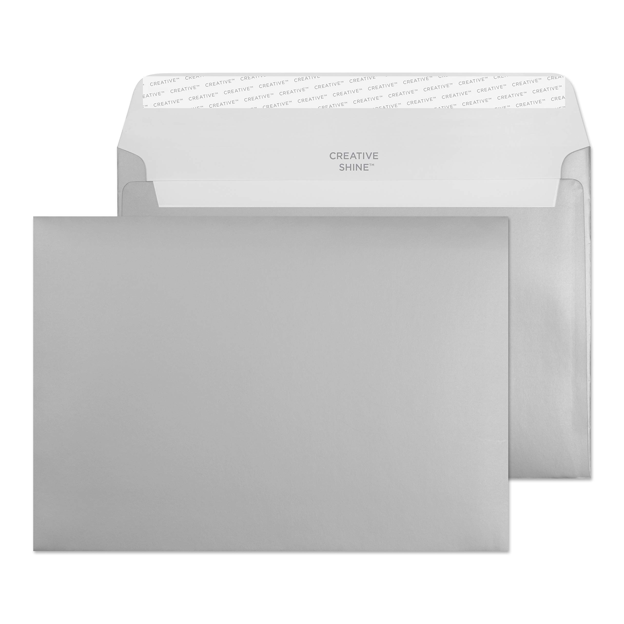 Blake Creative Shine C5 162 x 229 mm 130 gsm Peel and Seal Wallet Envelopes (45312) Metallic Silver - Pack of 25