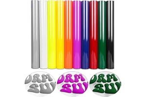 TORC 3D Puff HTV Heat Transfer Vinyl 12" x 10" 10 Sheet Pack - Assorted Colors, Iron-On for T-Shirts, DIY Crafts, Compatible with Cricut & All Cutters, Easy Cut & Weed
