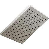 Delta Brushed Nickel Square Rain Shower Head, 12 Inch Metal Large Shower Head Rainfall, Overhead Rain Showerhead, 2.5 GPM Flow Rate, Stainless 52159-SS25