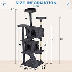 FDW Cat Tree Tower 62in Multi-Level Durable Cat