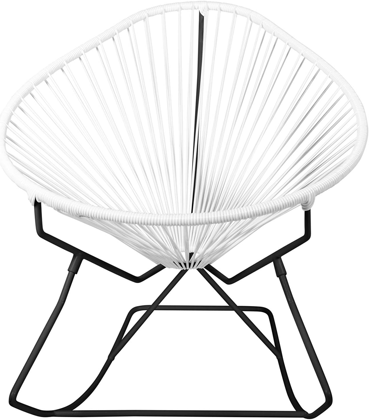 Innit Junior Acapulco Rocker Chair - White Weave on Black Frame