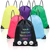 JEOHLORY Custom Drawstring Backpacks bags 10/50/100/200Pack,Promotional Items With Your Logo, bulk personalized Logo Text,Great for Travelling, Gym and for Everyday Use