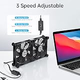ELUTENG 140mm USB Fan 2 in 1 Double Row 5V 3 Speed PS5 PS4 Laptop TV Box Router view 3
