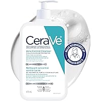 CeraVe Acne Face Wash, 2% Salicylic Acid Cleanser with Purifying Clay & Niacinamide for Oily Skin and Blackheads, Fragrance-F