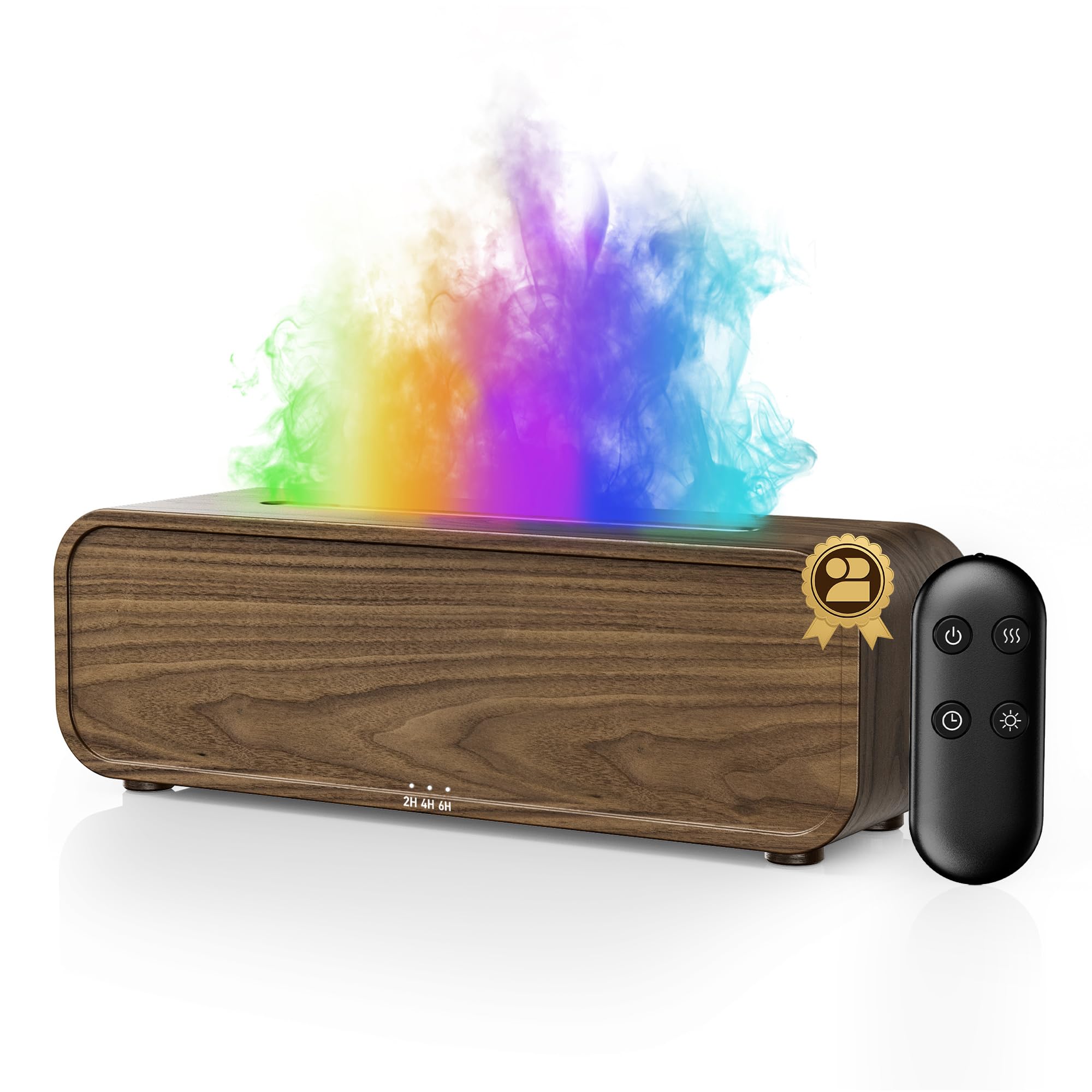 Photo 1 of TMEHM Sound Reactive Flame Air Diffuser Humidifier,7 Colors Aromatherapy Essential Oil Diffuser,Ultrasonic Aroma Humidifier with Timer for Home,Bedroom,Office,Yoga (Wood Grain Color, L)