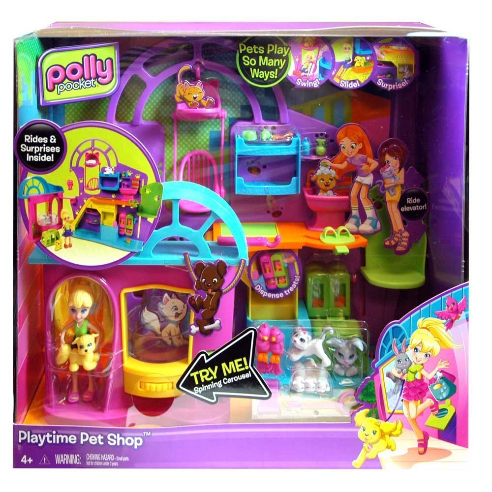 Precious Polly Pocket Playtime Pet Shop Playset Play W/ Eight