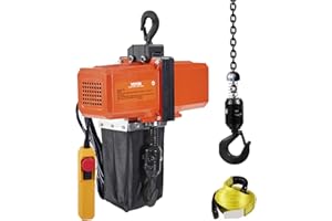 VEVOR 1100 lbs Electric Chain Hoist 15 FT Lifting Height, 120V Electric Hoist, Single Phase Overhead Crane with G100 Chain, 10 ft Wired Remote Control for Garage, Shop, Hotel, Home