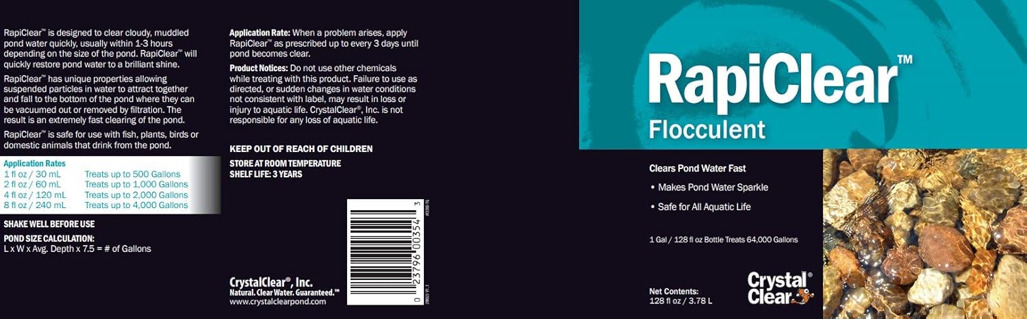 Amazon Com Crystalclear Rapiclear Liquid Flocculent Pond Water