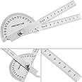 Angle Protractor Angle Finder Ruler Two Arm Stainless Steel Protractor Woodworking Ruler Measure Tool with 0-180 Degrees(10 cm/ 3.94 Inch)