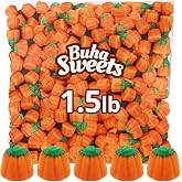 Mellowcreme Pumpkin Halloween Candy Bulk 1.5 lb | Candy Corn Flavor, Fall Seasonal Treat, Trick or Treating, Party Treat Bags, Pumpkin Shaped