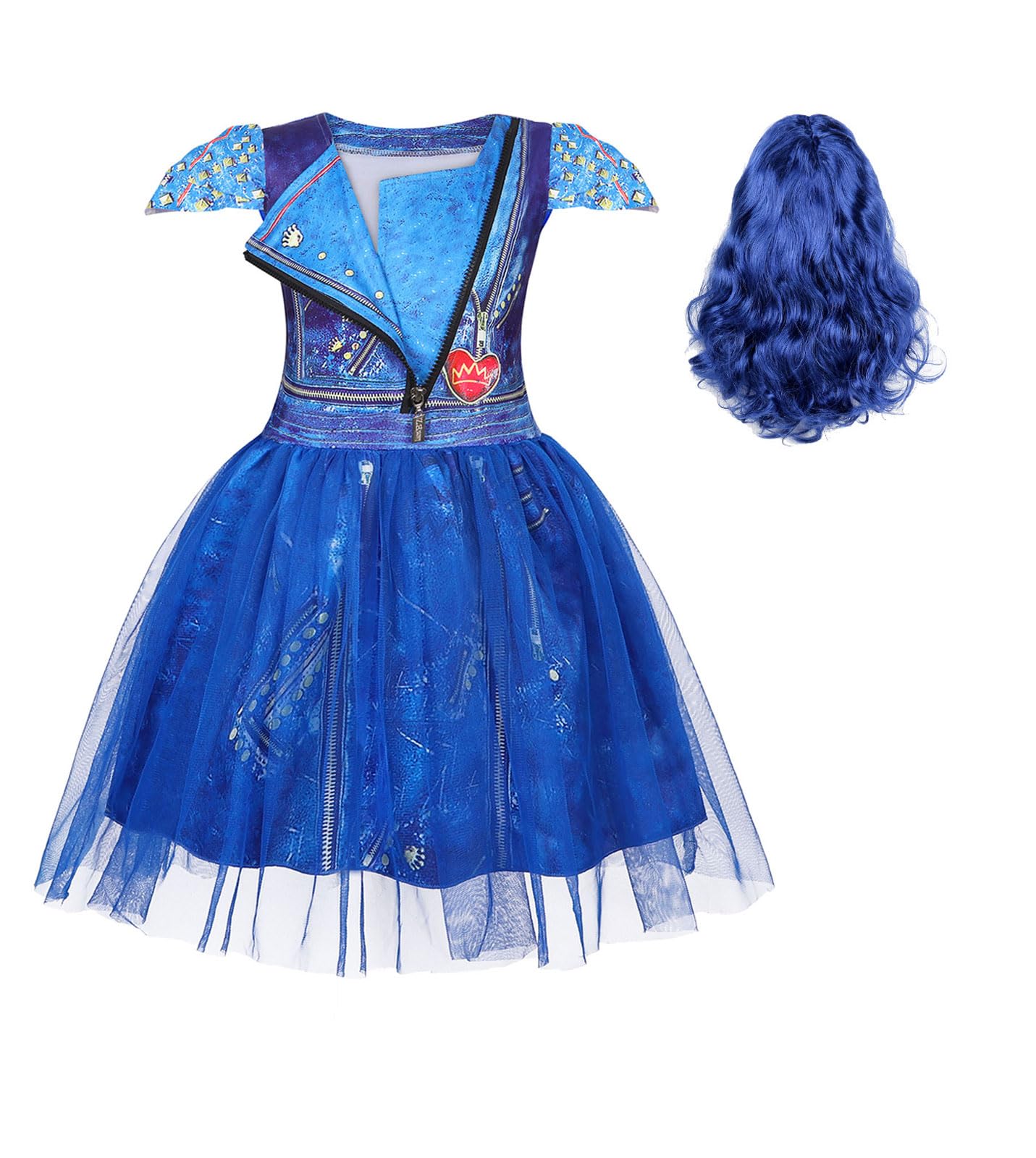 WonderBabe Girls Costumes Princess Birthday Party Dress Popular Musical Cosplay Halloween Outfits with Wig