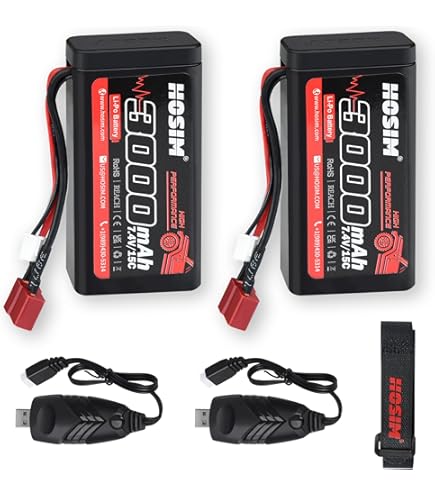 Amazon.com: Hosim 2PCS 2S 7.4V 2600mAh Lipo Battery 25C with 1 USB
