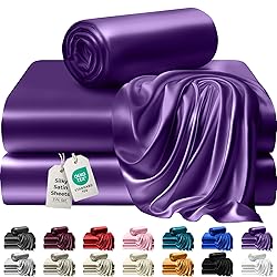 DECOLURE Satin Sheets Twin Size Set 3 Pcs - Silky