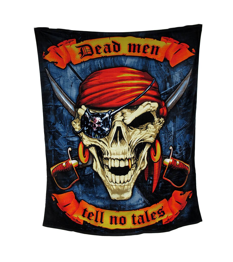 Zeckos Dead Men Tell No Tales Pirate Skull Beach Blanket Towel 54 X 68 in.