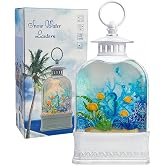 Ocean Themed Snow Globe Lantern with Music - USB or Battery Powered Light Up Water Lantern with Seahorse - Swirling Glitter Water Globe for Summer Costal Ocean Decor Gift for Ocean Lover (Seahorse)