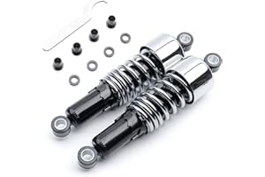 MoKitDora Motorcycle Rear Harley Lowering Slammer Shock 10.5”/267mm Universal Rear Suspension Kit, 1980-up Harley Touring and 1983-up Sportsters, 1991-up Dyna, 1 Pair Silver
