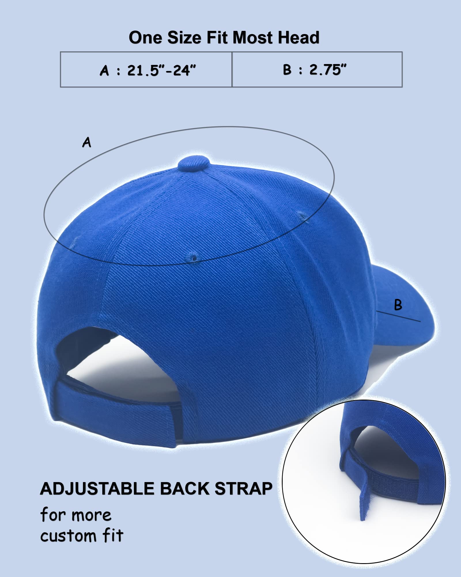 Utmost Structured Baseball Cap with Adjustable Closure - Performance Hat for Outdoor Activities and Custom Embroidery (1pc Royal Blue)