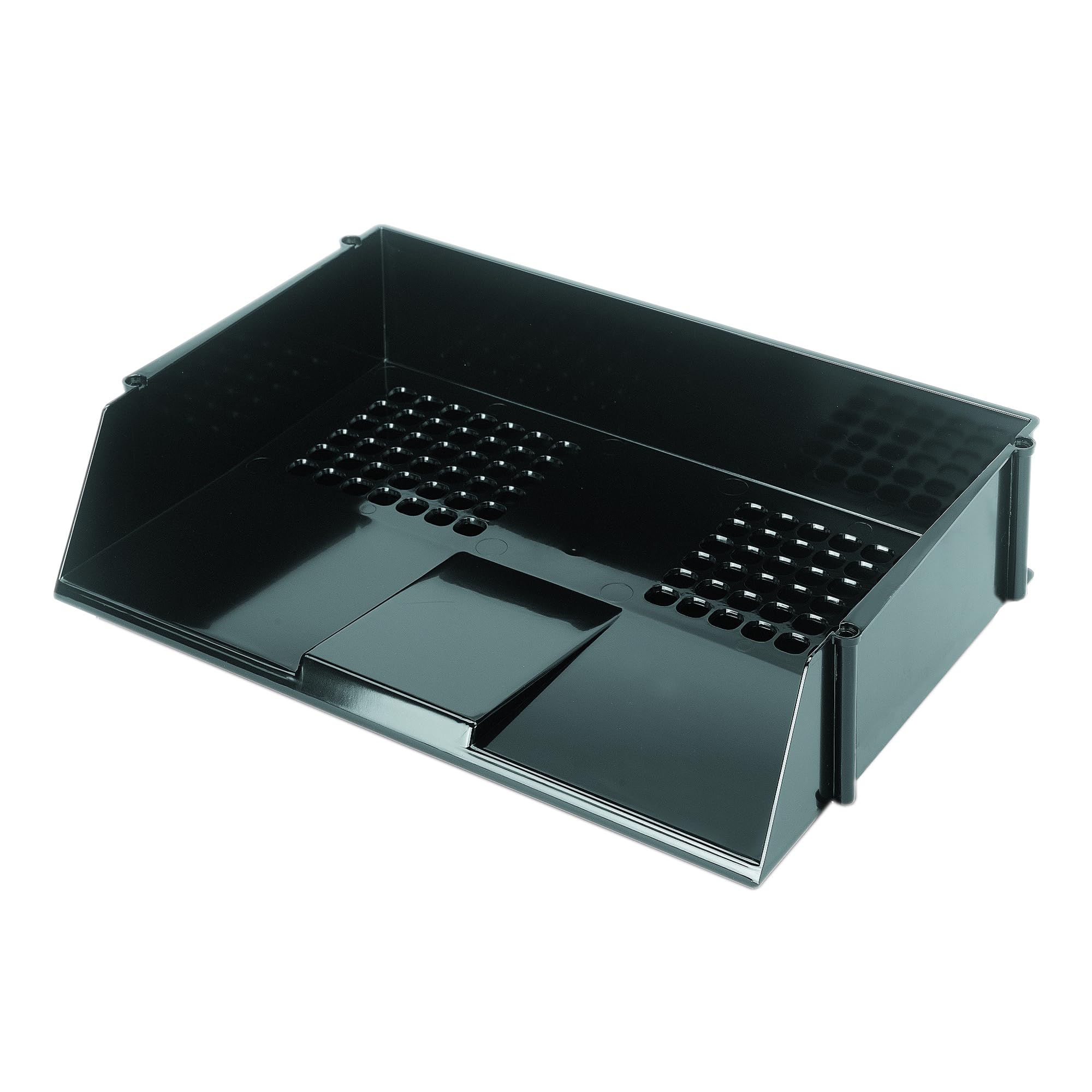 Deflecto A4 Essential Wide Letter Tray in Classic Black - Letter Tray Organiser - Letter Holder - Letter Organiser Storage - Desk Trays - CP028YTBLK