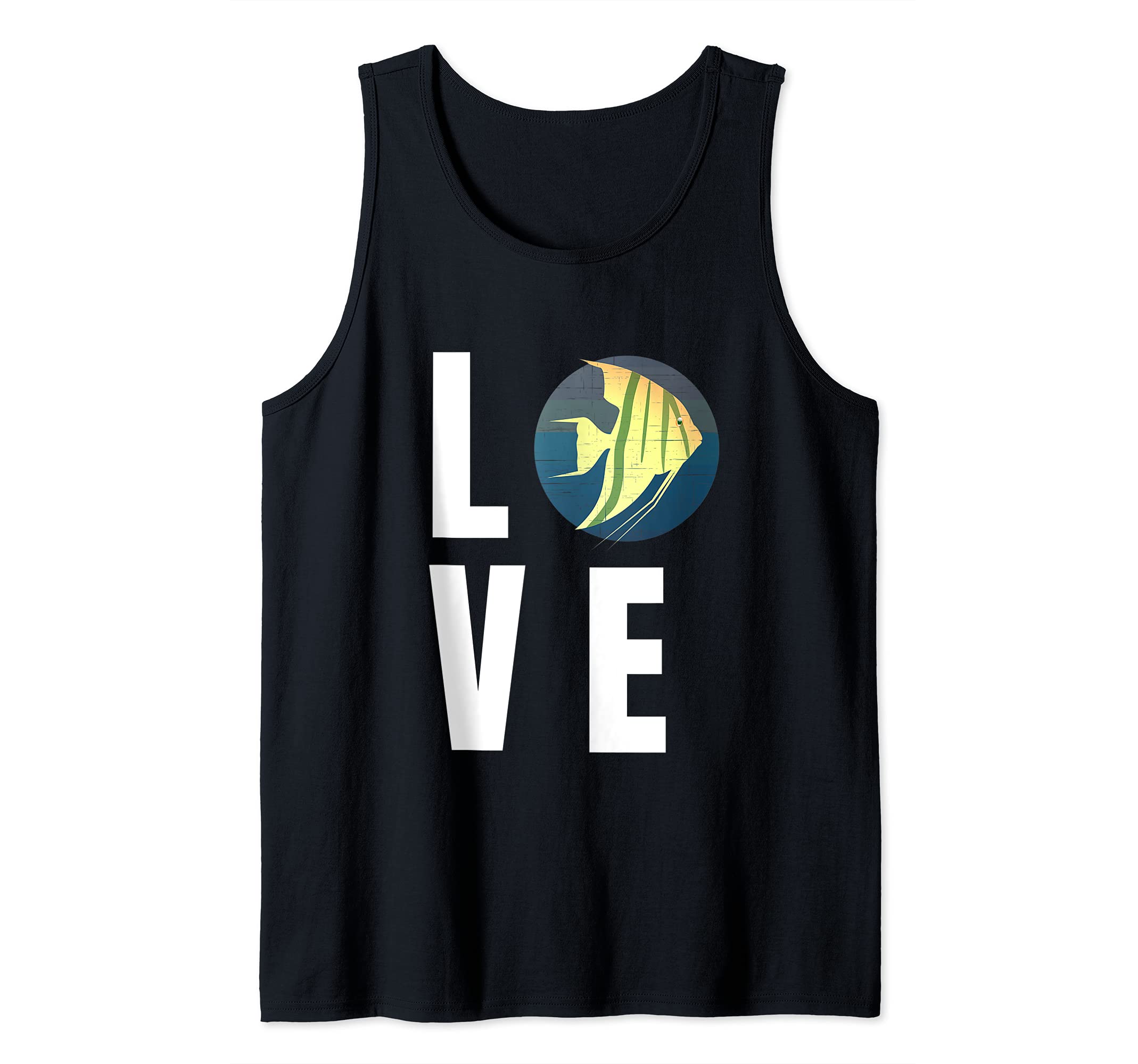 I Love Angelfish Pterophyllum Angel Fish Cichlidae Tank Top