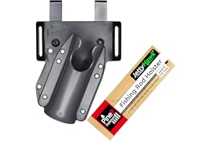 Pine 9 JettyHawk Fishing Rod Holster - Original Hands-Free Right-Hip Rod Holder - Slide-in Belt or Clip Option - Made in The USA - Fits Wading Belts, MOLLE, Fishing Gear & Accessories