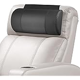Xmntdo Non-Slip Neck Pillow for Recliner-Adjustable and Removable Leather Recliner Pillow-Neck Pain Relief Support Head Pillow for Travel Home Recliner Sofa Armchair(Black)