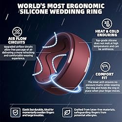 Egnaro Men's Silicone Rings 10mm Wide 2.5mm