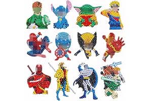 Diamond Painting,Mosaics,5D Diamond Painting Stickers Kits for Kids,12 Pieces Diamond Painting Stickers for Kids, Diamond Art