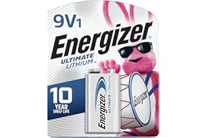 Energizer Ultimate Lithium 9V Batteries (1 Pack), Lithium 9 Volt Batteries