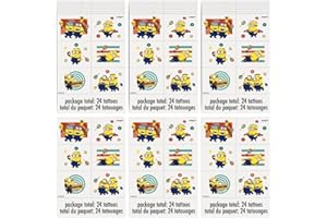 Multicolor Despicable Me Tattoos - (24 Count) - Fun & Vibrant Temporary Tattoos, Perfect for Parties and Events