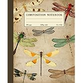 Dragonfly Composition Notebook: Vintage Dragonflies Illustration College Ruled Journal 7.5" x 9.25" 100 Pages, For Nature Lovers