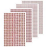 4 Sheets Self Adhesive Pearl Stickers, Self 4 Sizes Bling Rhinestone Sticker, Rhinestone Stickers,Flat Back Pearls Sticker for DIY Crafts Craft Card Decorations Nail Art Beauty Makeup (Red)