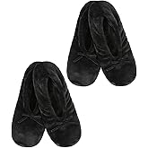 Panda Bros 2 Pairs Women's Ballerina House Slippers, Anti-Skid Comfy Warm Ballet Style Slippers
