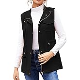 Beyove Womens Lightweight Sleeveless Military Anorak Cargo Vest No Hood