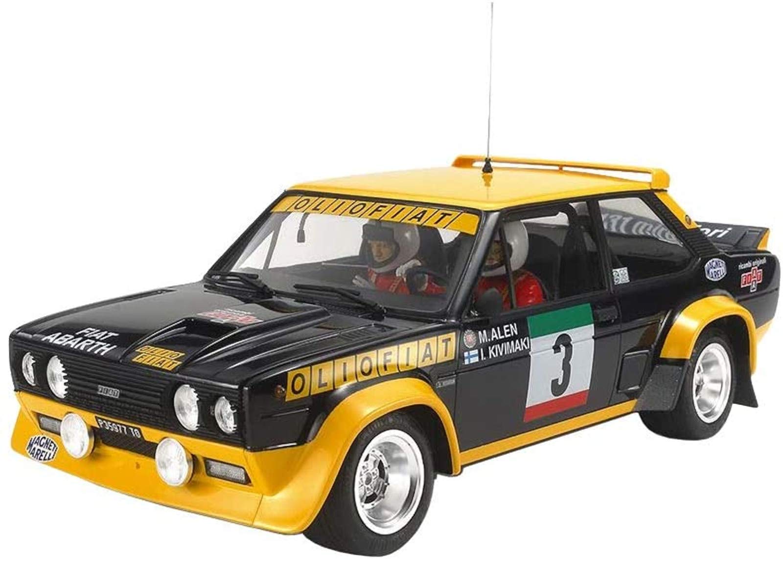 TAMIYA 20069-000 FIAT Vehicle 1:20 131 Abarth Rally Olio, Faithful Replica, Model Building, Plastic Kit, Crafts, Hobby, Gluing, Model Kit, Assembly, Unpainted, Blue/Yellow