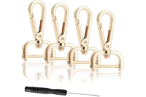 DEVPSISR 4PCS Detachable Snap Hook Swivel Clasp with Screw Bar, Multiple Sizes Hardware for Changing Bag Straps,Gold1 1/2