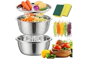 Germany Multifunctional Stainless Steel Basin - Stainless Steel Shredding & Drainage Chopping Basin, 5-in-1 Rust-Proof Basin 