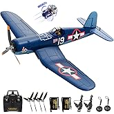 VOLANTEXR Brushless RC Plane 4 Channel- F4U Corsair 500mm RC Airplane RTF | X-Pilot Gyro for Smooth Flight, 3 Flight Modes for Learn, 2.4G Remote Control Plane for Adults Outdoor Flying 19in x16 inches